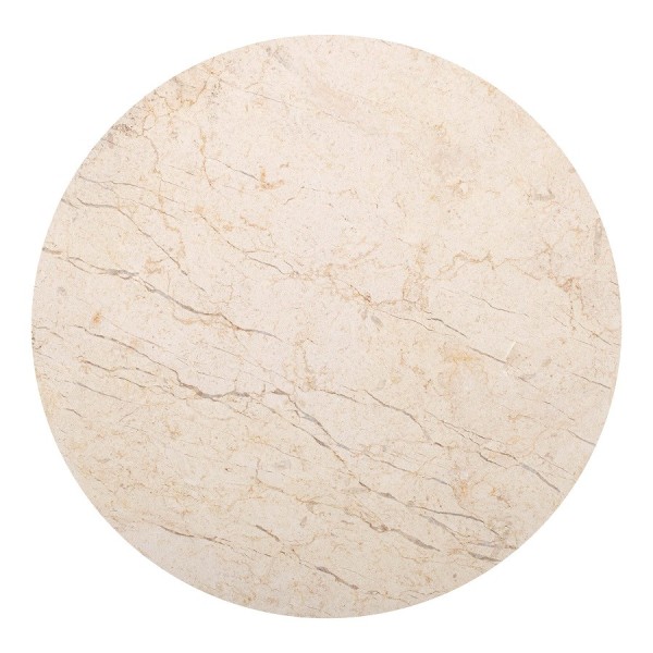 MESA AUXILIAR ALTA REDONDA 3 PATAS MADERA NATURAL TAPA MARMOL 40X40X45 CM