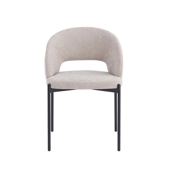 Silla tapizada beige patas negras | Tapidecor