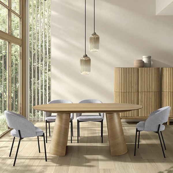 SILLA TAPIZADA BEIGE PATA METAL NEGRA 52X54X77 CM