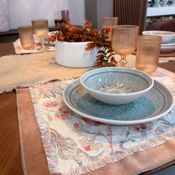 Plato Cerámica Boho Gris 27x3 cm | Tapidecor