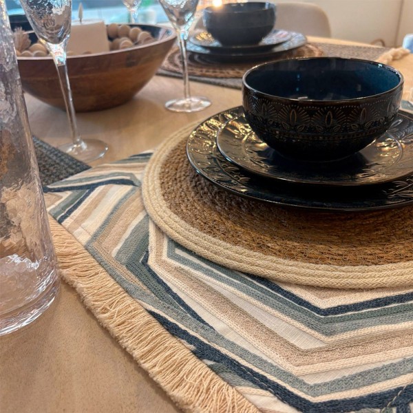 PLATO DE ENSALADA REDONDO MEDIANO CERAMICA AZUL 21X2X21