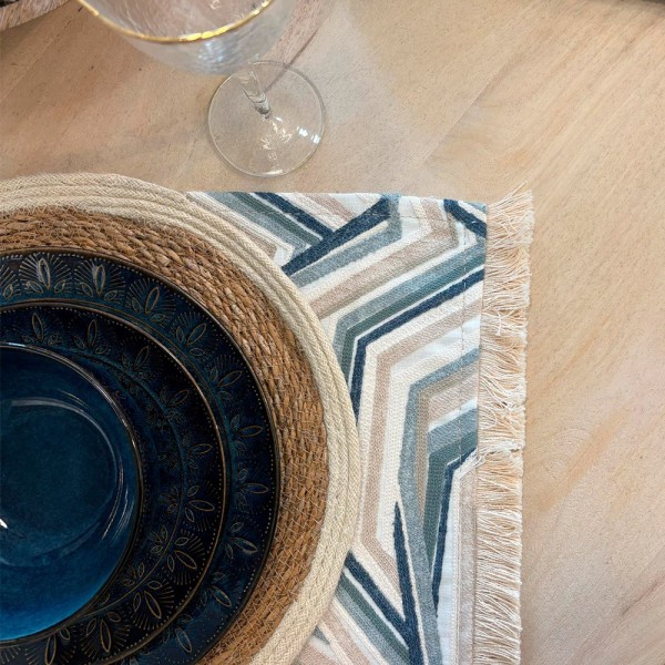 PLATO DE ENSALADA REDONDO GRANDE CERAMICA AZUL 27X3X27