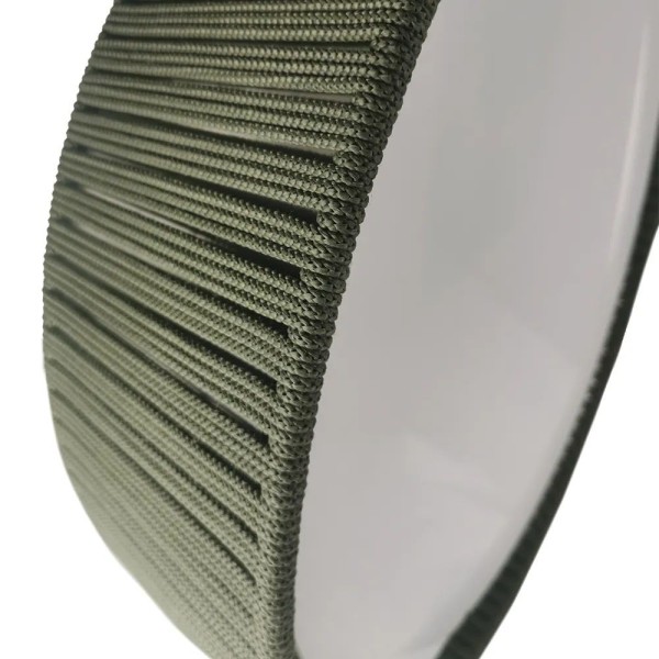 PLAFON LAMPARA TECCHO REDONDA CUERDA VERDE OLIVA 64X20 CM 3L