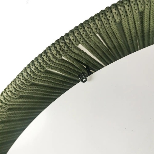 PLAFON LAMPARA TECCHO REDONDA CUERDA VERDE OLIVA 64X20 CM 3L