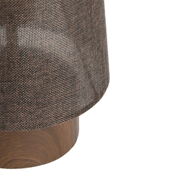 LAMPARA DE MESA LINO CAFE BASE NOGAL 19X19X52,5 CM