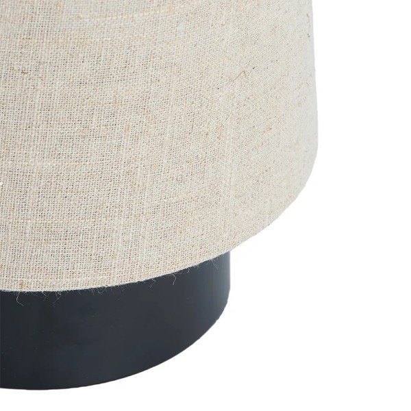 Lámpara de mesa lino natural con base negra 53x19 | Tapidecor