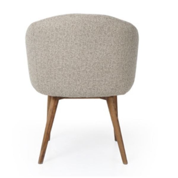 Silla de comedor gris jaspeado con patas en nogal | Tapidecor