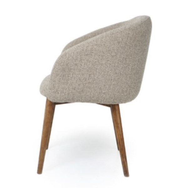 Silla de comedor gris jaspeado con patas en nogal | Tapidecor