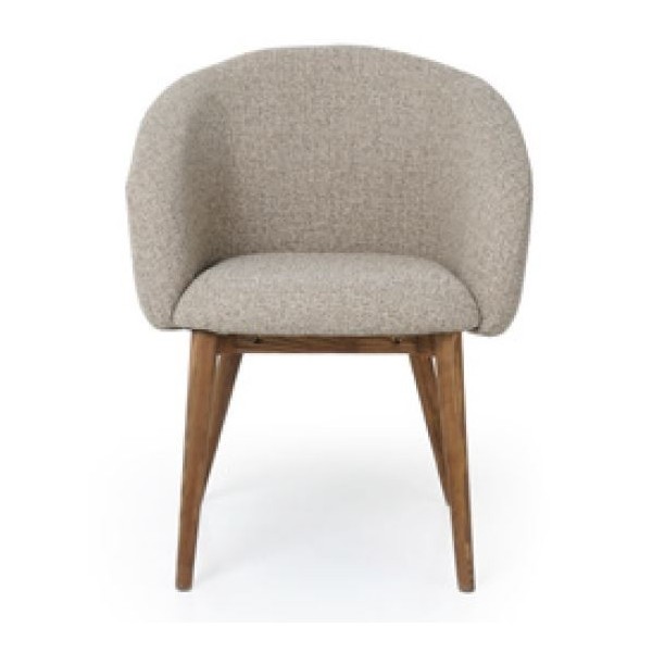 Silla de comedor gris jaspeado con patas en nogal | Tapidecor