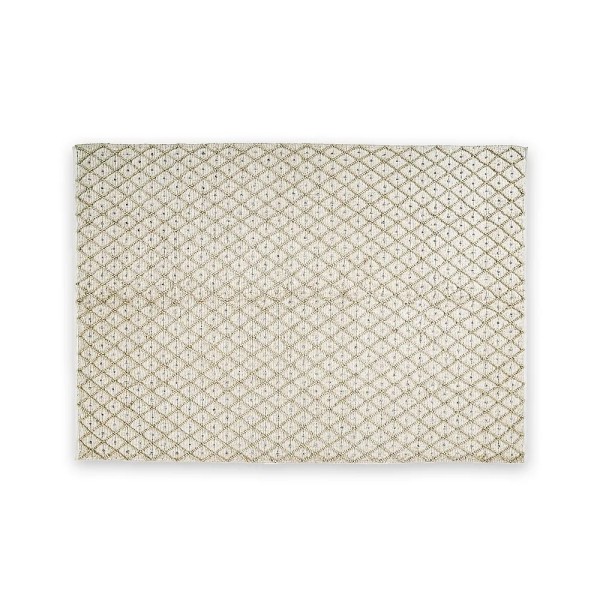 Alfombra interior-exterior beige con rombos 300x200 | Tapidecor