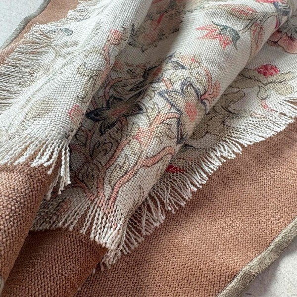 Mantel individual floral bordado base marrón 53x43 | Tapidecor