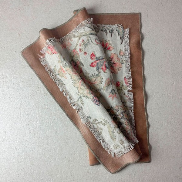 Mantel individual floral bordado base marrón 53x43 | Tapidecor