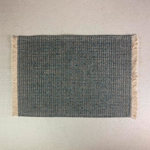 Mantel individual tela cuadrado pequeño azul beig 57X38