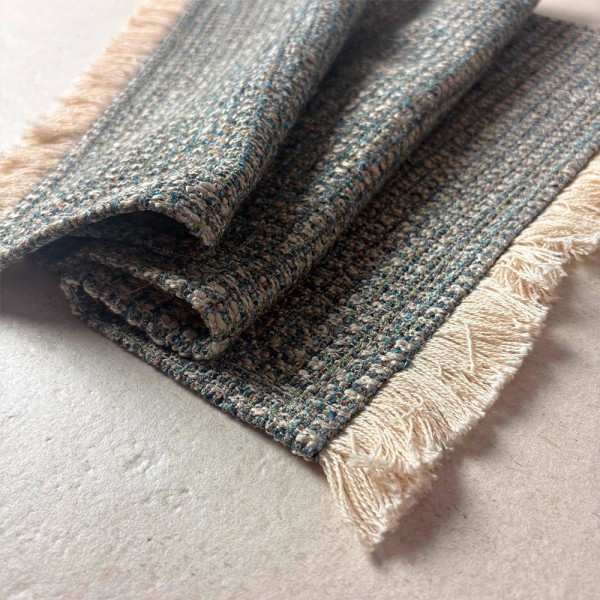 Mantel individual tela cuadros azul y beige 57x38 | Tapidecor