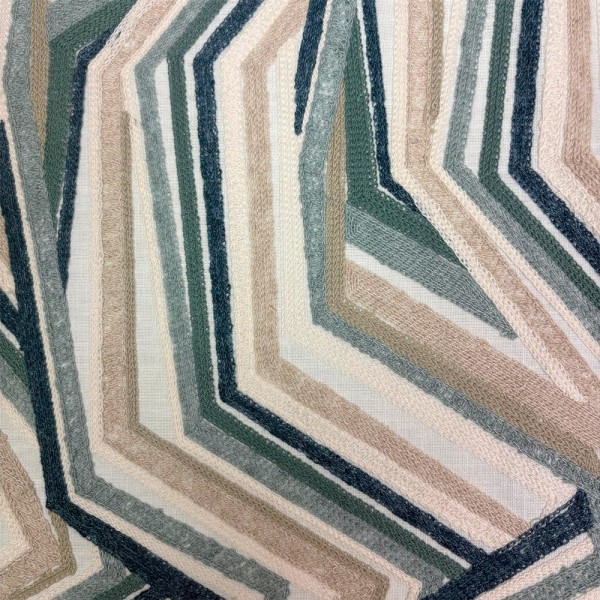 Mantel individual tela geométrica beig azul fleco 57X38