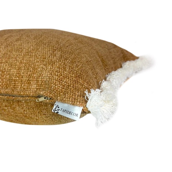 Brown cushion Flee white FLEECO white 70x50 Premium filler included