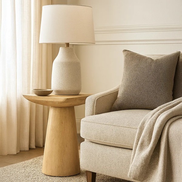 Mesa auxiliar madera pino 45x45x59