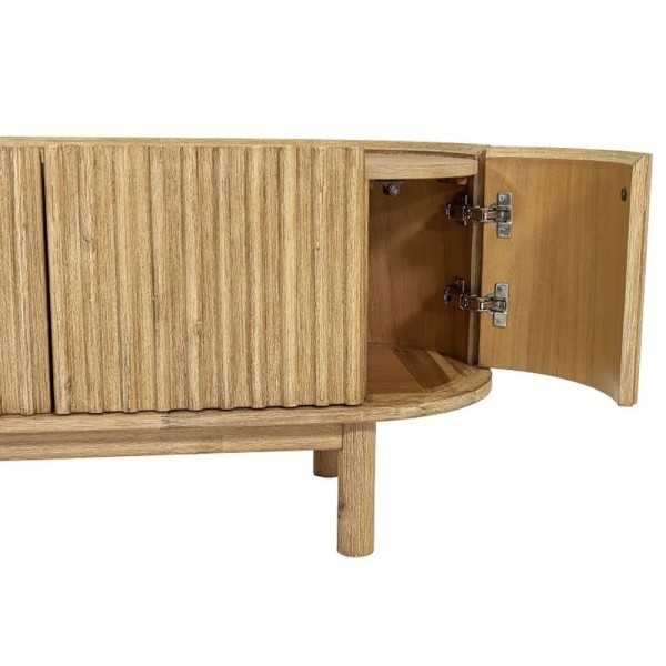 Mueble TV roble ranurado 4 puertas 200x45x55 | Tapidecor