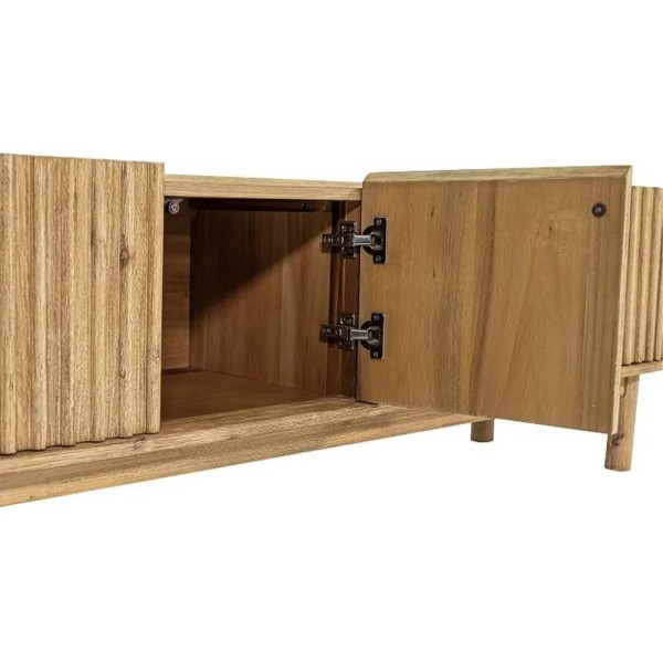 Mueble TV roble ranurado 4 puertas 200x45x55 | Tapidecor
