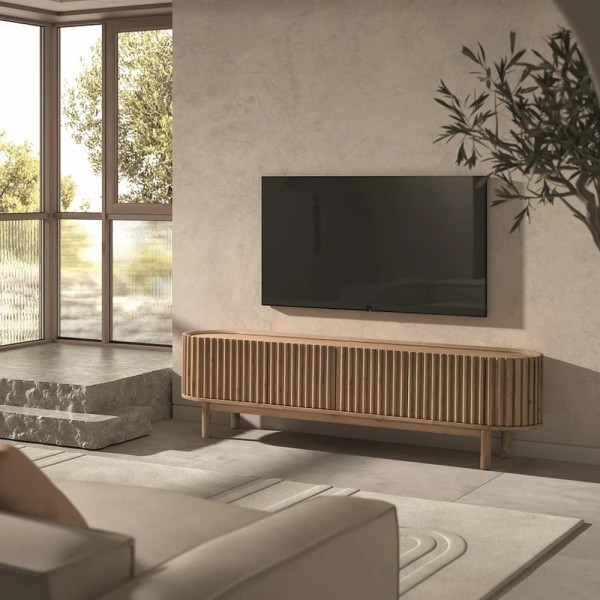MUEBLE TV MAD. RANURADA TV-500 ROBLE 4 PUERTAS 200X45X55