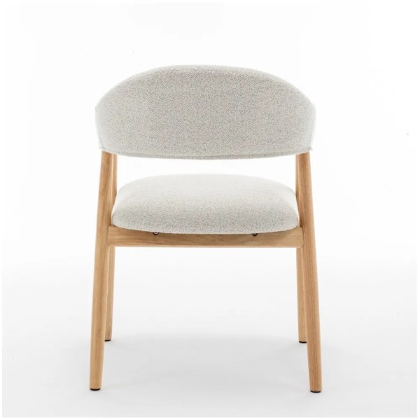 Silla beige tapizada con patas de madera | Tapidecor