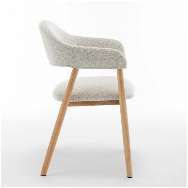 SILLA TELA BEIGE PATA MADERA 55X55,5X81