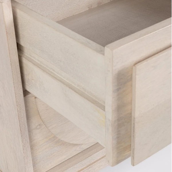 Mesita de noche de madera con relieve y 2 cajones | Tapidecor