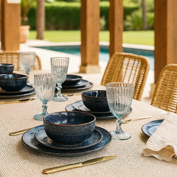 Bowl cerámica azul glaseado | Tapidecor