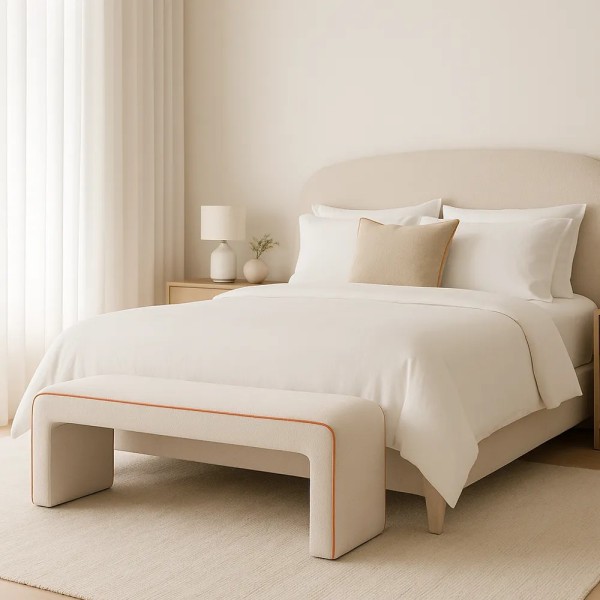 BANQUETA  U  INVERTIDA TAPIZADA CORDÓN SERIE C  130X47X45 CM