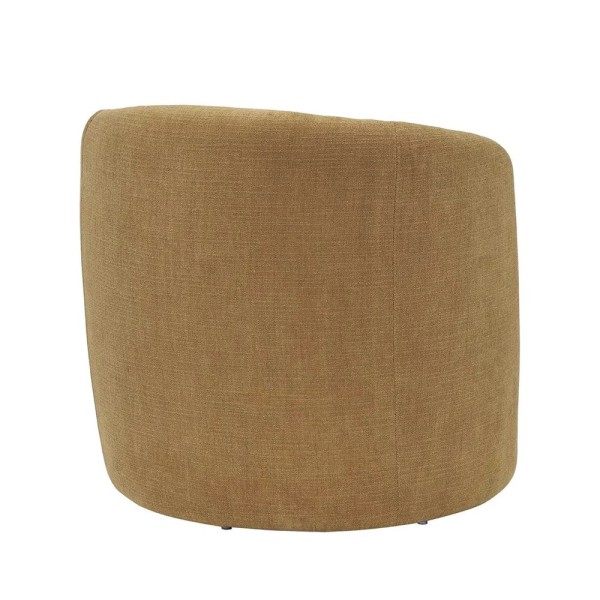 Sillón Asiento redondo tapizado Mostaza  77X75X72 CM