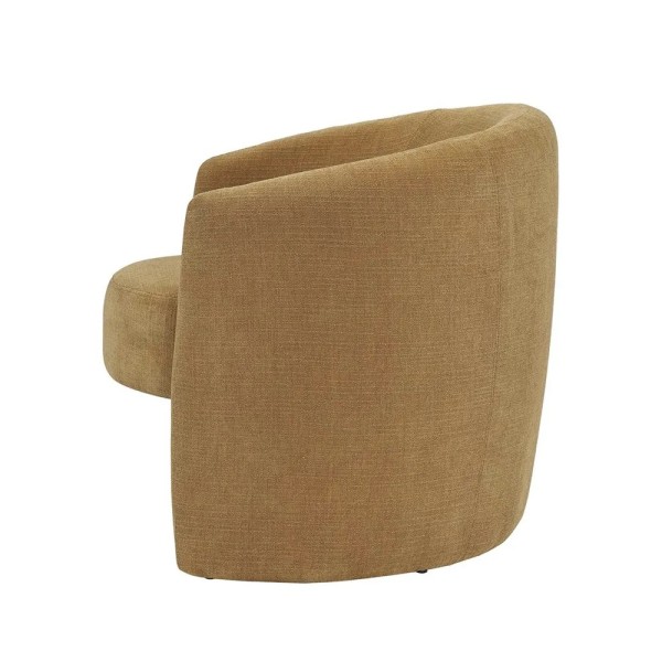 Sillón asiento redondo tapizado en tono caldera | Tapidecor