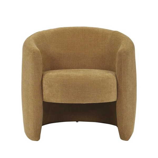 Sillón Asiento redondo tapizado Mostaza  77X75X72 CM