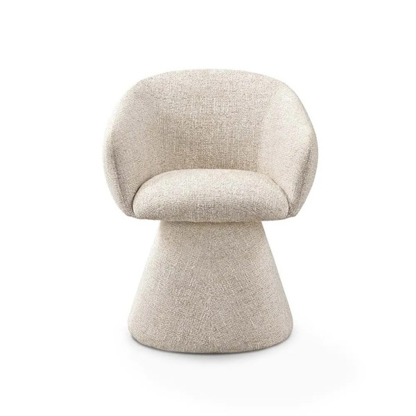 SILLA TAPIZADA BEIGE BASE GIRATORIA  60X77X66 XM