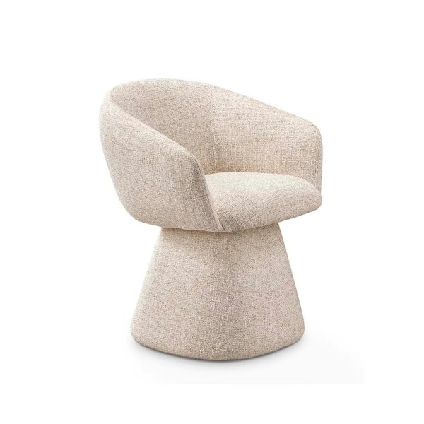 Silla giratoria tapizada beige 60x77x66 | Tapidecor