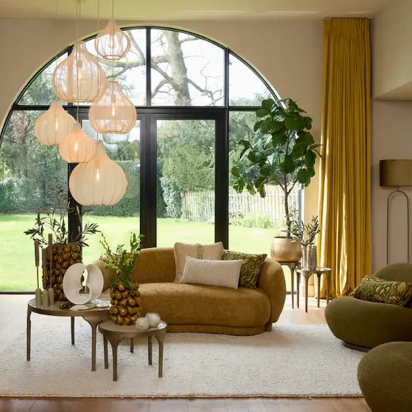 Lámpara techo tul marfil semi transparente | Tapidecor