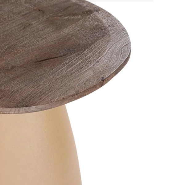 Mesa auxiliar madera de mango con pata cónica de acero | Tapidecor