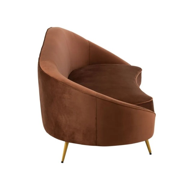 Sofá curvo marrón elegante y envolvente | Tapidecor