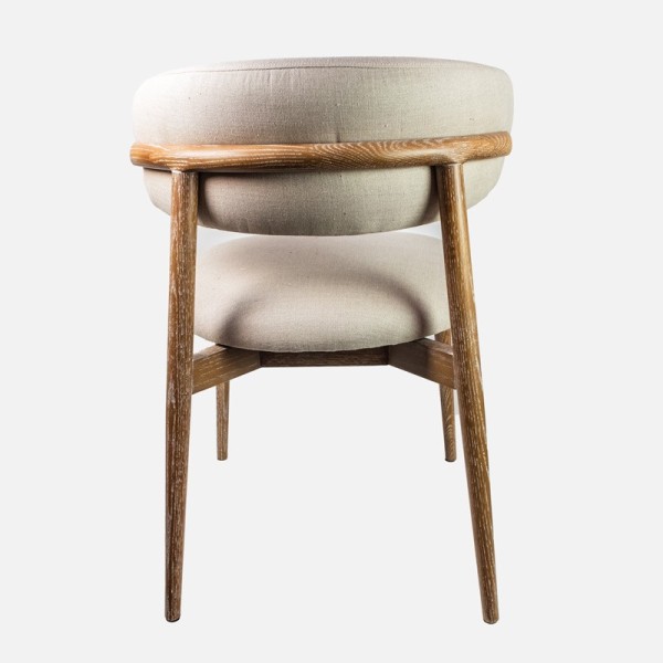 Silla comedor tapizada gris con patas de roble | Tapidecor