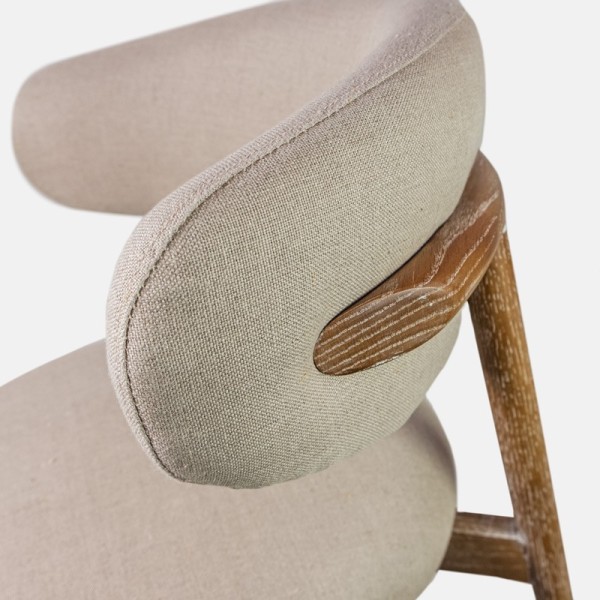 Silla comedor tapizada gris patas madera robel ADO 58,5X55,5X80 cm