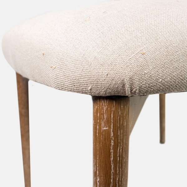 Silla comedor tapizada gris con patas de roble | Tapidecor