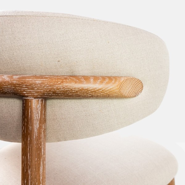 Silla comedor tapizada gris con patas de roble | Tapidecor