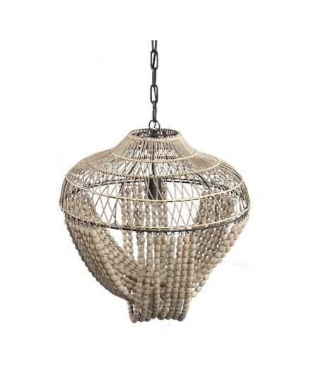 Lámpara techo metal negro con bolas marrón claro 50x157x50 | Tapidecor