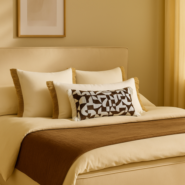 Cojín artesanal con relleno premium para cama y sofá en alta decoración elegante