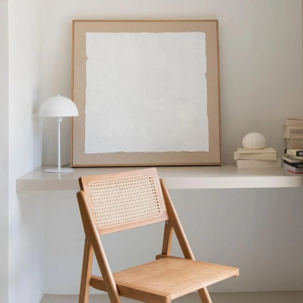 Lámpara de mesa metálica pantalla blanca 20x39 | Tapidecor