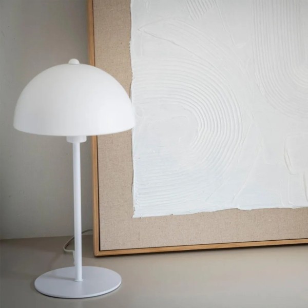 Lámpara de mesa metálica pantalla blanca 20x39 | Tapidecor
