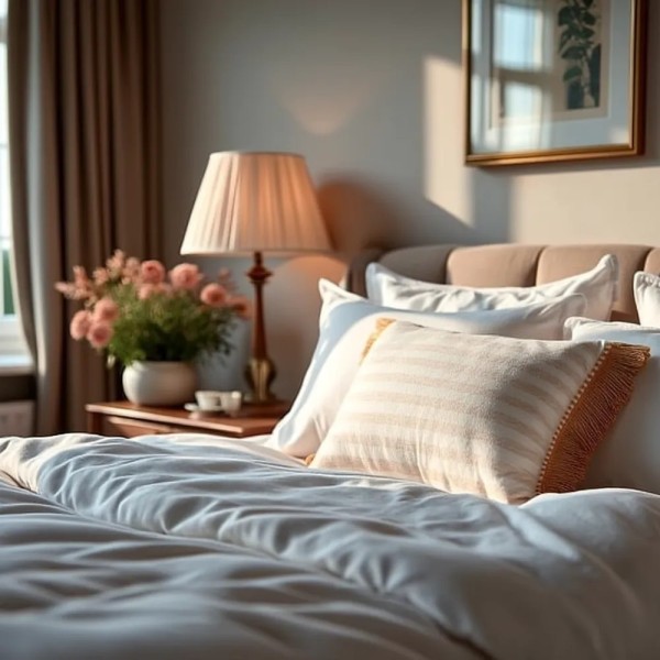 Cojín artesanal con relleno premium para cama y sofá en alta decoración elegante