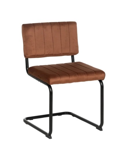 Silla tapizado terracota patas negras  48X56X82 CM