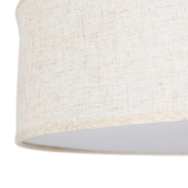 Plafón lino crudo y metal Ø70x15 cm | Tapidecor