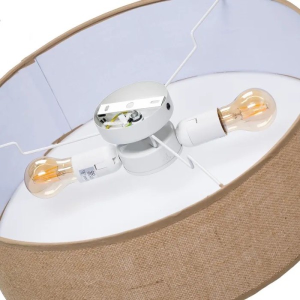 PLAFON NATURAL LINO METAL  50X50X15 CM 2 E27 220-240V