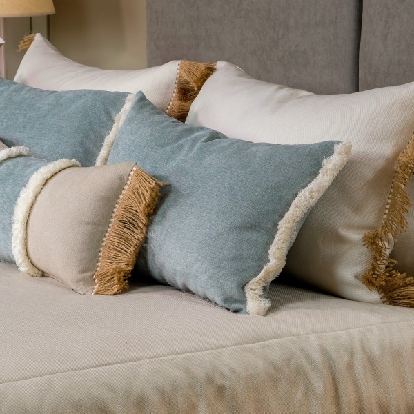 Cojín artesanal con relleno premium para cama y sofá en alta decoración elegante